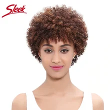 Гладкие натуральные человеческие волосы парики бразильские афро кудрявые вьющиеся переплетения пучок короткие искусственные волосы одинаковой направленности человеческих волос парики