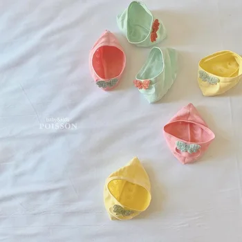 

3338 3 pairs/bag Korean spring and summer Angel Children's Socks Baby Children's Boat Socks Cute Wing Socks