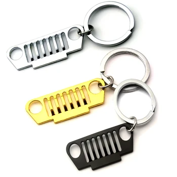

Stainless Steel Keychain Car Key Ring Wholesale For Jeep Wrangler Metal Chrome Key Chain Keyring Car Styling
