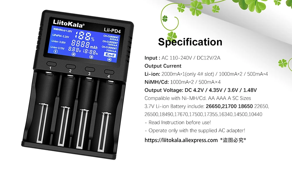 Умное устройство для зарядки никель-металлогидридных аккумуляторов от компании LiitoKala: Lii-500S Lii-S6 Lii-PD4 Lii-500 зарядное устройство 18650 зарядное устройство для 18650 26650 21700 AA AAA батареи ЖК-дисплей дисплей