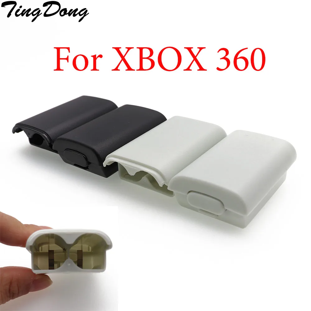 

TingDong 60pcs Battery Pack Cover Shell Case Kit for Xbox 360 Wireless Controller Black White with Sticker