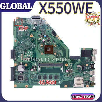 KEFU dla ASUS laptop płyta główna X550WE X552W X550WA płyta główna 100 test OK 4G-RAM tanie i dobre opinie Płyty główne Intel Z390 LGA 1366 SATA Odnowiony 1x RJ45 Motherboard HiFi NONE 16 GB İntel WiFi VGA (d-sub) DDR3 Entuzjastów i podkręcania