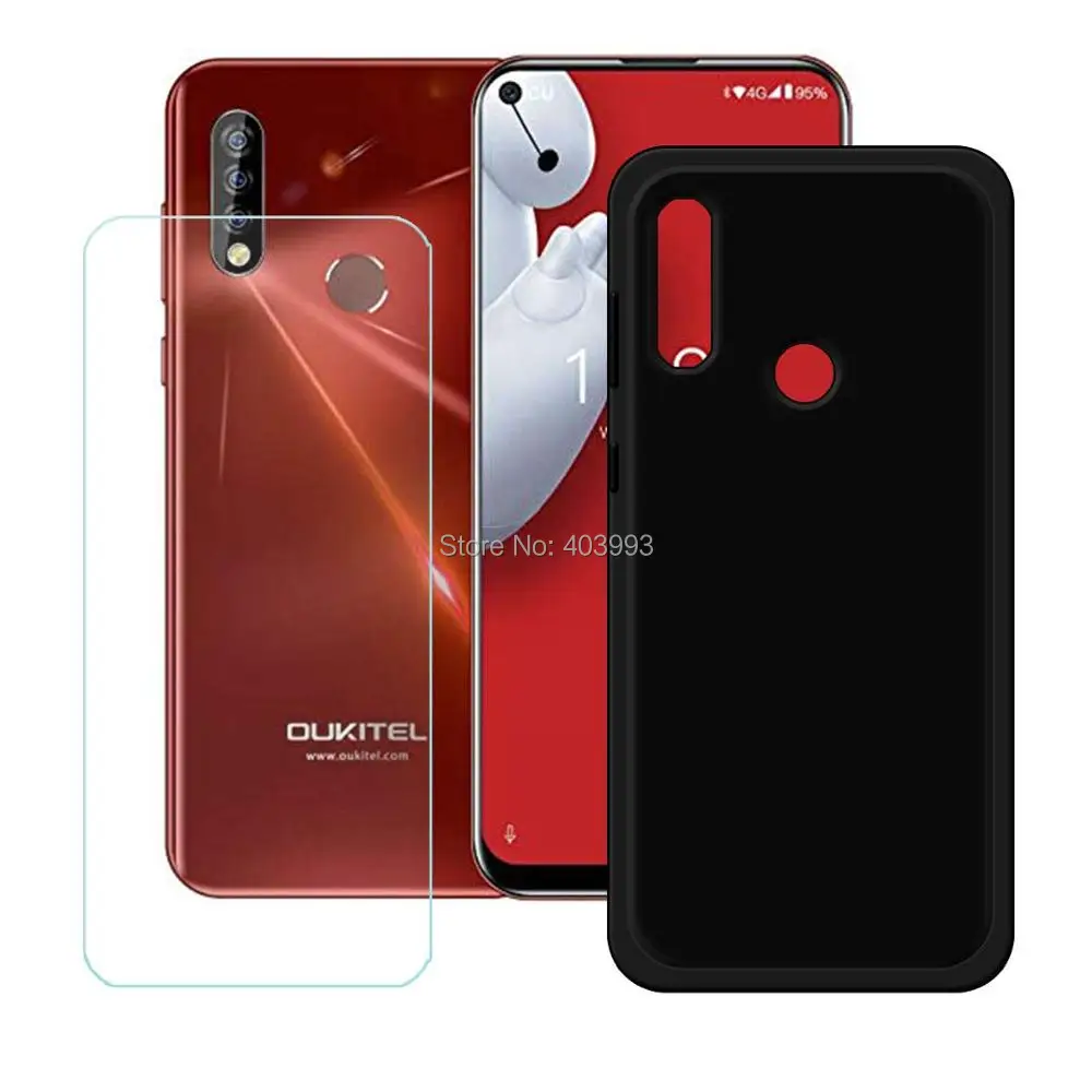 Для Oukitel C17 Pro Чехол для закаленное стекло роскошный мягкий ТПУ чехол телефона с