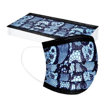 

10PC Disposable Lace Masks Adult Protection Three Layer Breathable Face Mask Earloops Breathable Mouth Mask Gezichtsmasker