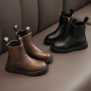 

Kids Martin Boots Autumn Winter New Leather Children's Showing Shoes Keep Warm Fashion Kids Botas Boys Girls Toddler Boots Child