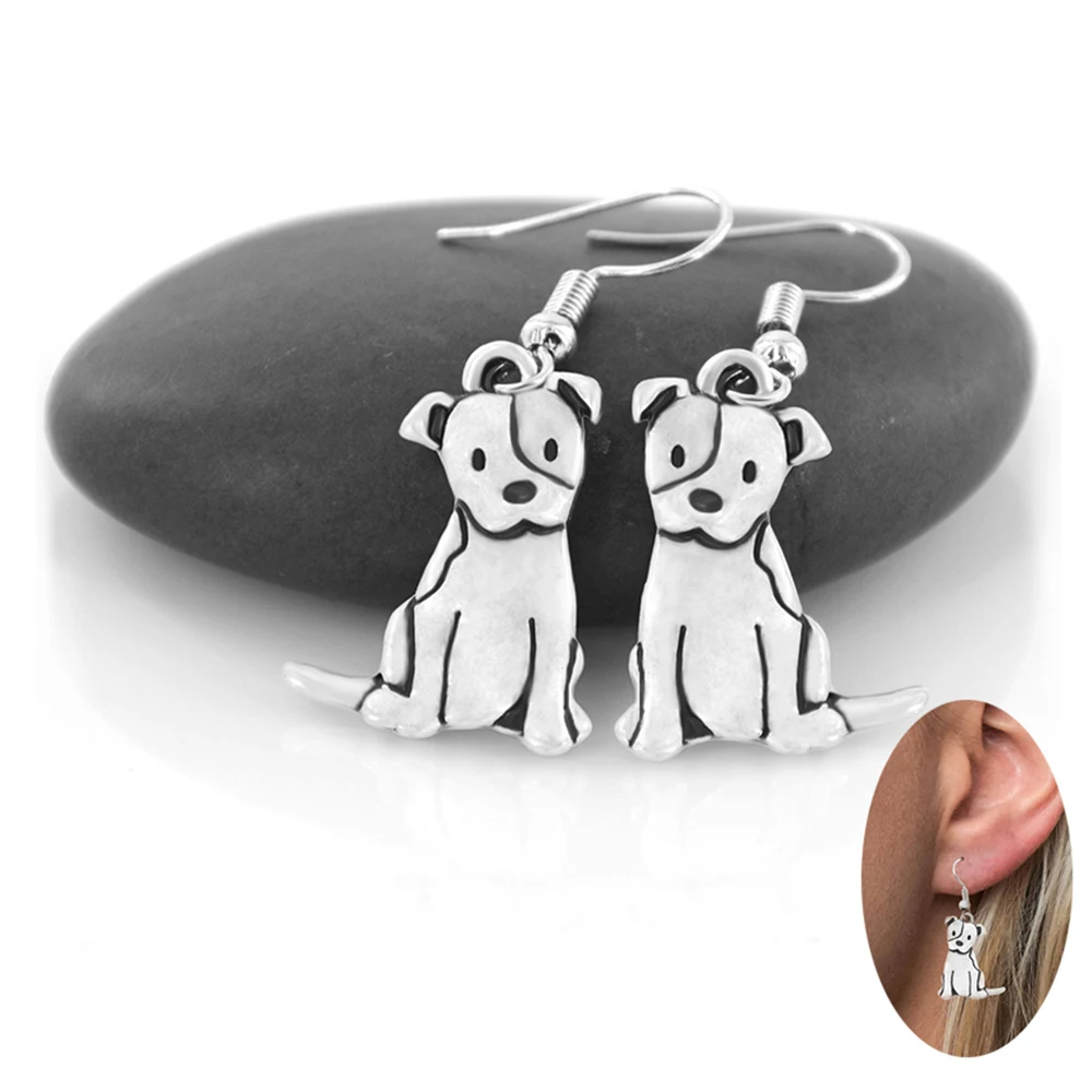 Серьги подвески питбултерьер и стаффордский терьер висячие серьги для женщин