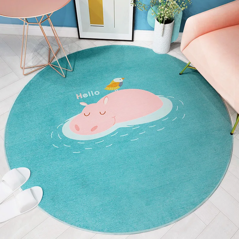Круглый ковер для спальни ins, милый коврик для комнаты, чайный столик для гостиной, детский Большой ковер, прикроватный ковер