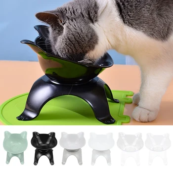 

Cat Bowls Double Pet Bowls With Raised Stand Pet Food and Water Bowls For Cats Dogs Feeders Pet Products Non-slip Cat Bowl Round