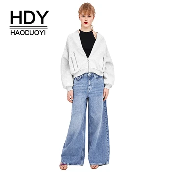 

HDY Haoduoyi Autumn Basic Regular Solid Causal And Sport Boyfriend Long Sleeve Light Zipper Pockets Plus Size Coat