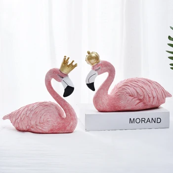 

INS RESIN PINK CREATIVE FLAMINGOS FIGURINES FURNISHING ARTICLES HOME SITTING ROOM ADORNMENT HANDICRAFT ORNAMENT