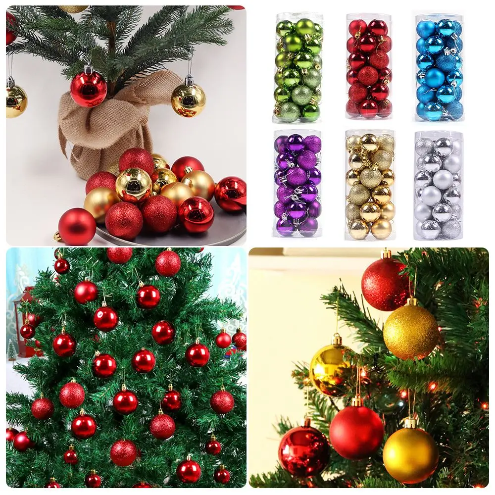 

24PCS/Lot 4cm Electroplating Christmas Tree Decoration Ball Christmas Accessories Children Gift Toy Room Christmas Toys