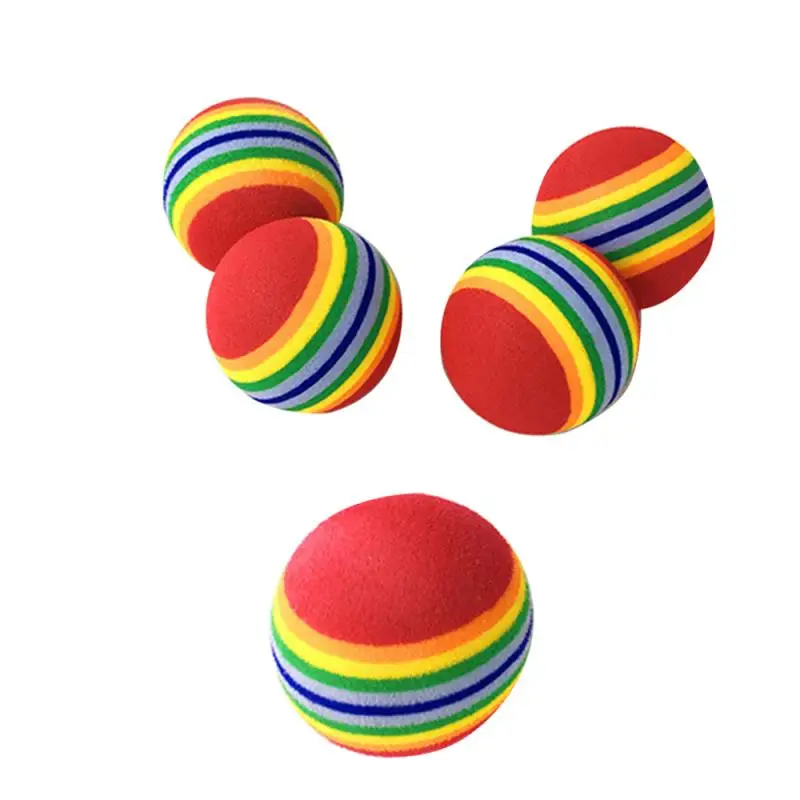 10/5/1 Pcs Rainbow Toy Ball Cat Toys Play Chewing Rattle Scratch Pet Dog Training EVA Ball Interactive 3 Sizes Pet Toy Supplies