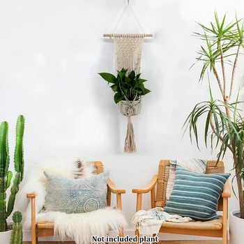 

Rope Hanger Net Bag Plant Bohemian Macrame Tapestry Wall Hanging Home Decor Art Knitting Flowerpot Basket Handmade Woven Pocket