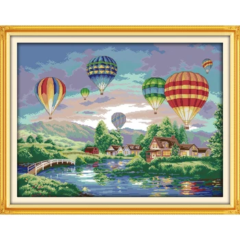 

Everlasting Love Christmas Colorful Balloons Ecological Cotton Cross Stitch 11CT And 14CT Printed New Year Sales Promotion
