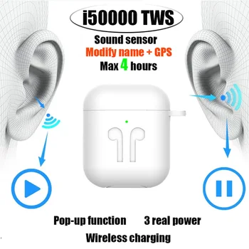

i50000 TWS New In-ear Bluetooth 5.0 1:1 Pop Up Rename GPS Headphone 8D Smart Sensor Headsets PK i5000 i11 i30 i90000 i7 i9