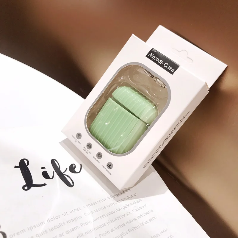 Чехол для AirPods Модный милый чехол для багажа беспроводной Чехол для наушников для Apple Airpods 2 1 Защитная крышка с кольцом брелок