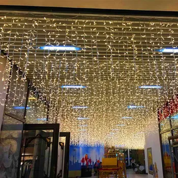 

3.5M Christmas LED Curtain Icicle String Lights droop 0.4-0.6m LED Party Garden Stage Outdoor Waterproof Decorative Fairy Lights