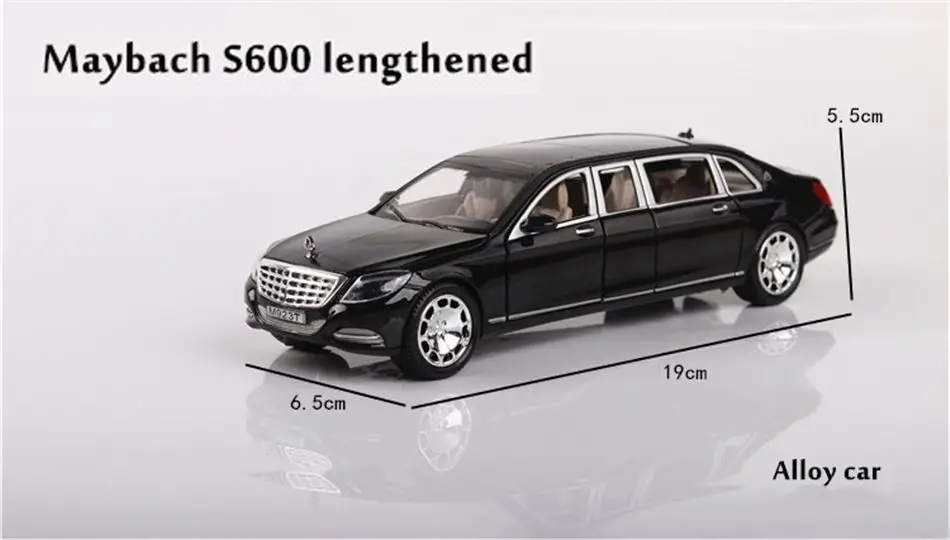 1/24 Maybach S600 металлическая модель автомобиля литая под давлением сплав высокая имитация, модели автомобилей 6 дверей можно открыть инерционные игрушки для детей Difts