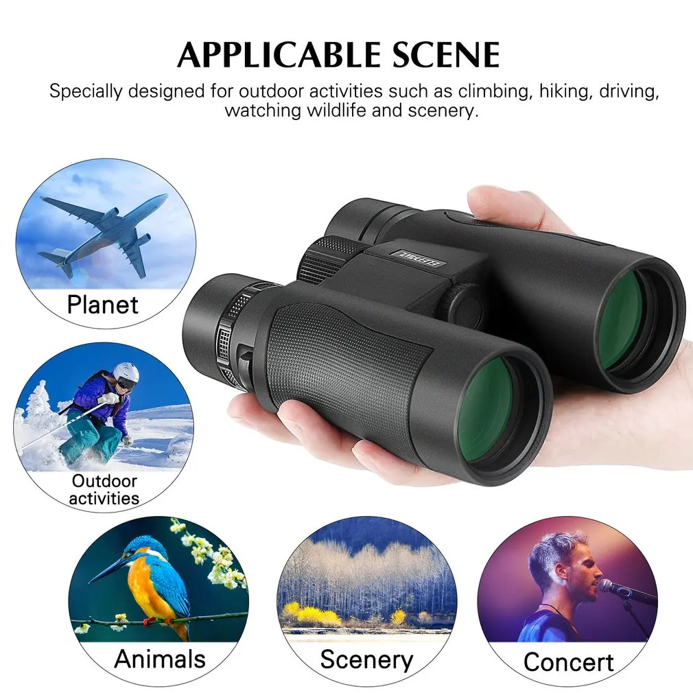 

Water Resistant Binoculars 10x42 Telescope HD Folding Binoculars For Outdoor Birdwatching Travel Stargazing Concerts Sale