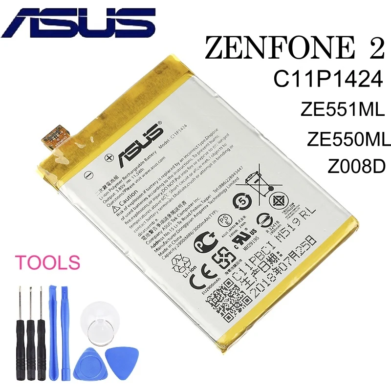 Оригинальный аккумулятор ASUS C11P1424 для Asus ZenFone 2 Z008D ZE551ML ZE550ML Z00AD ZenFone2 5 дюйма 3000