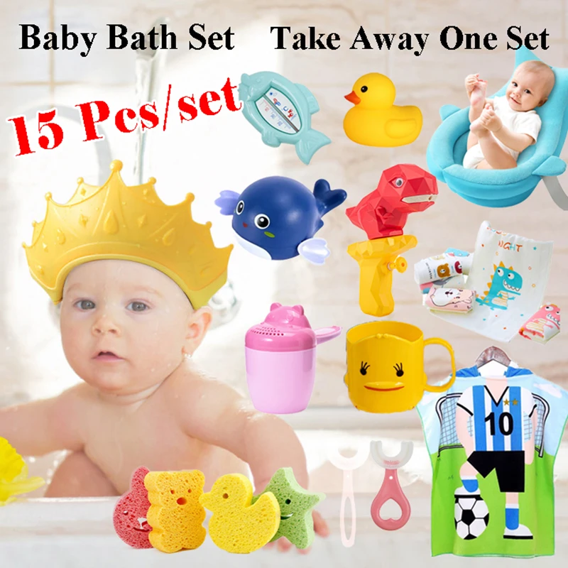 Baby Shower Cap Set For Bath Hat With Earflaps Baby Bath Cap For