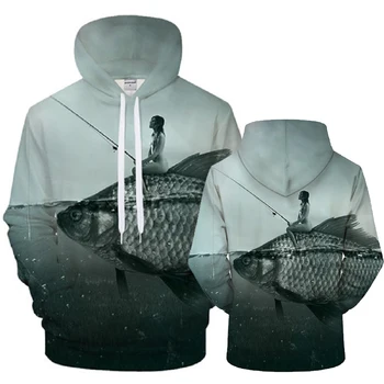 

2018 new men leisure 3d printing hoodies, funny fish printed men and women fleeceHip hop hoodiesHarajuku Asian size s-6xl
