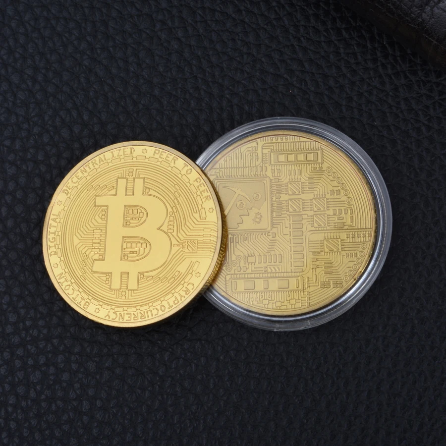 Позолоченный Биткоин монета художественный сувенир отличный подарок