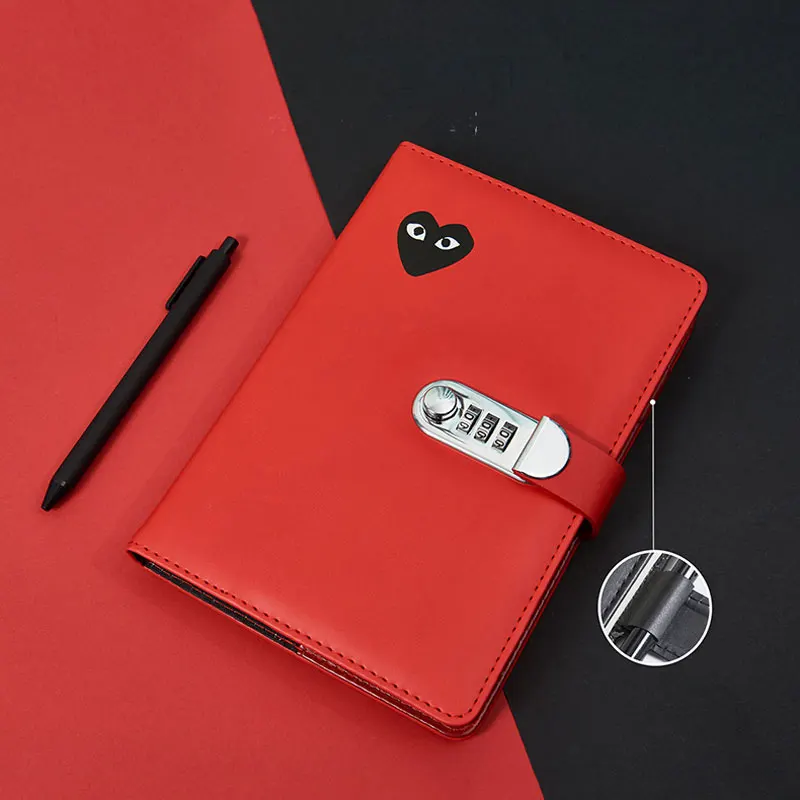 

A5 Password Notebook Lock Notebooks PU Leather Lock Diary Traveler Notepad Agenda Journal Planner School Stationery Gifts