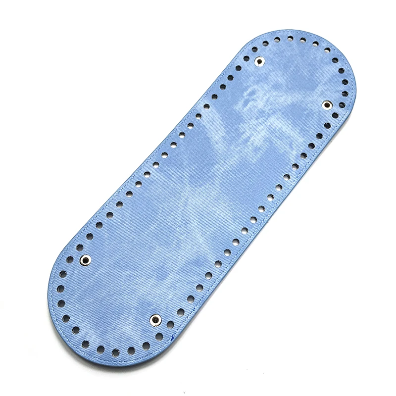 light blue 1 шт. овальная длинная Нижняя сумка для вязаной сумки PU кожаная сумка, аксессуары ручной работы с 64 отверстиями - Цвет: light blue