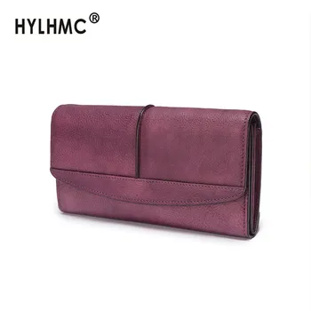 

Vintage Leather Long Wallet Women New Leather Card Holder Wallet Female Clutch Bag Genuine Leather Purse Original Cow Leather