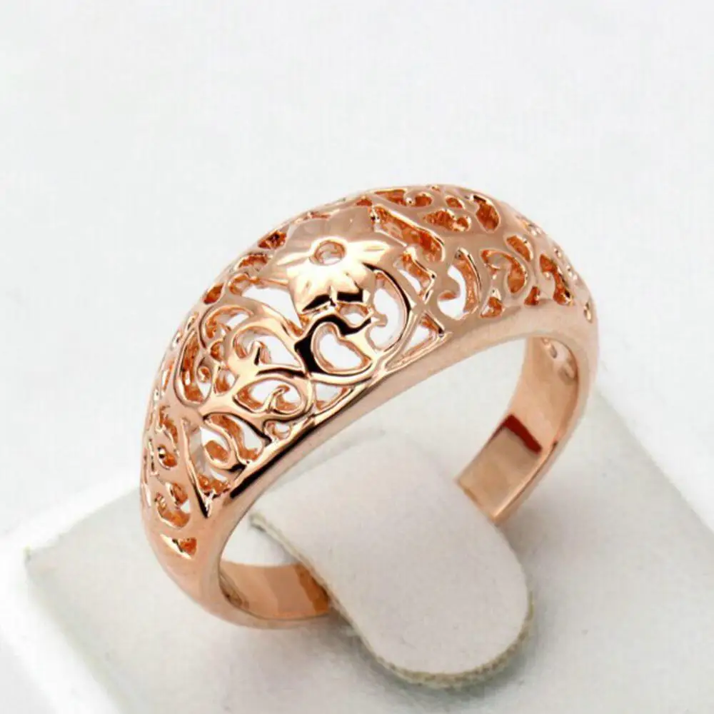 FDLK    Beautiful Totem Rose Flower Hollowing Craft Ring Women Fashion Jewelry Gifts ► Photo 1/6