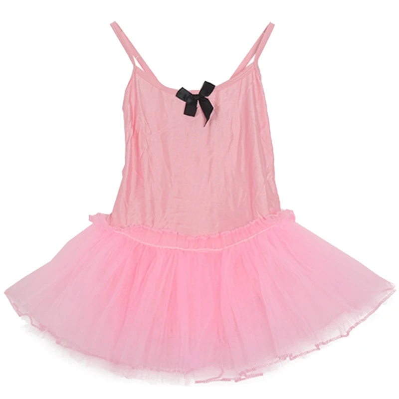 Girl Ballet Dance Dress Gymnastic Leotard Straps Tutu 7-8 Yrs(Pink