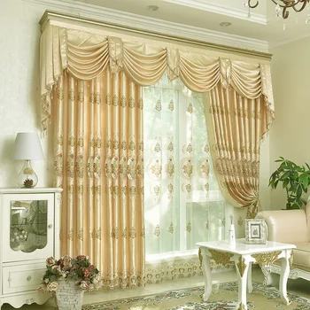 

Customized Curtains for Living Room Bedroom Study Water Soluble Embroidered Blackout Curtains Embroidered Window Screen