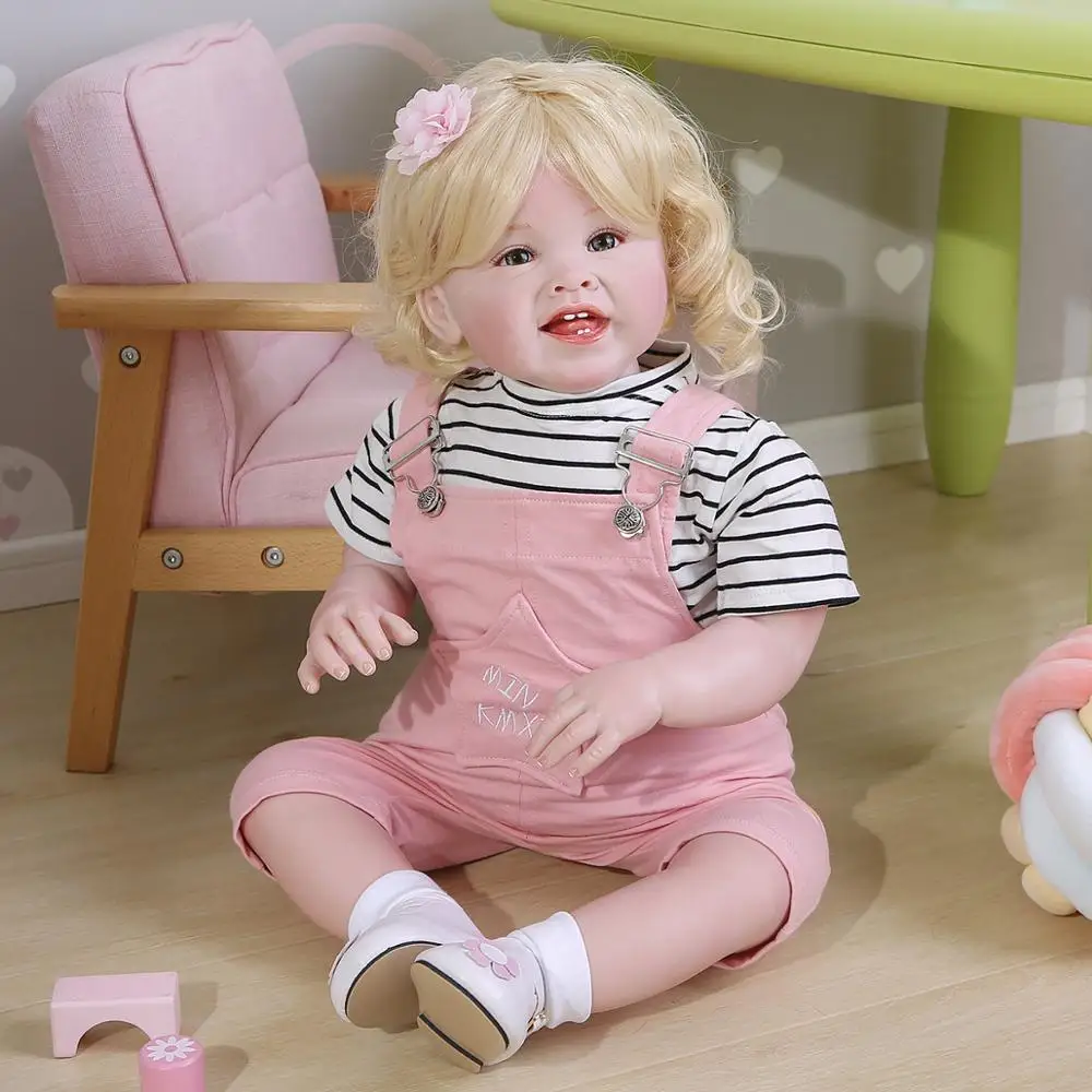28 дюймов огромная Детская кукла Реалистичная смайлическая девочка bebe reborn Малыш