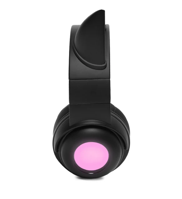 MIEAR-auriculares inalámbricos con orejas de gato para niña, audífonos con  Bluetooth, dos dimensiones, estilo cómic, RGB, luminiscencia, para juegos -  AliExpress