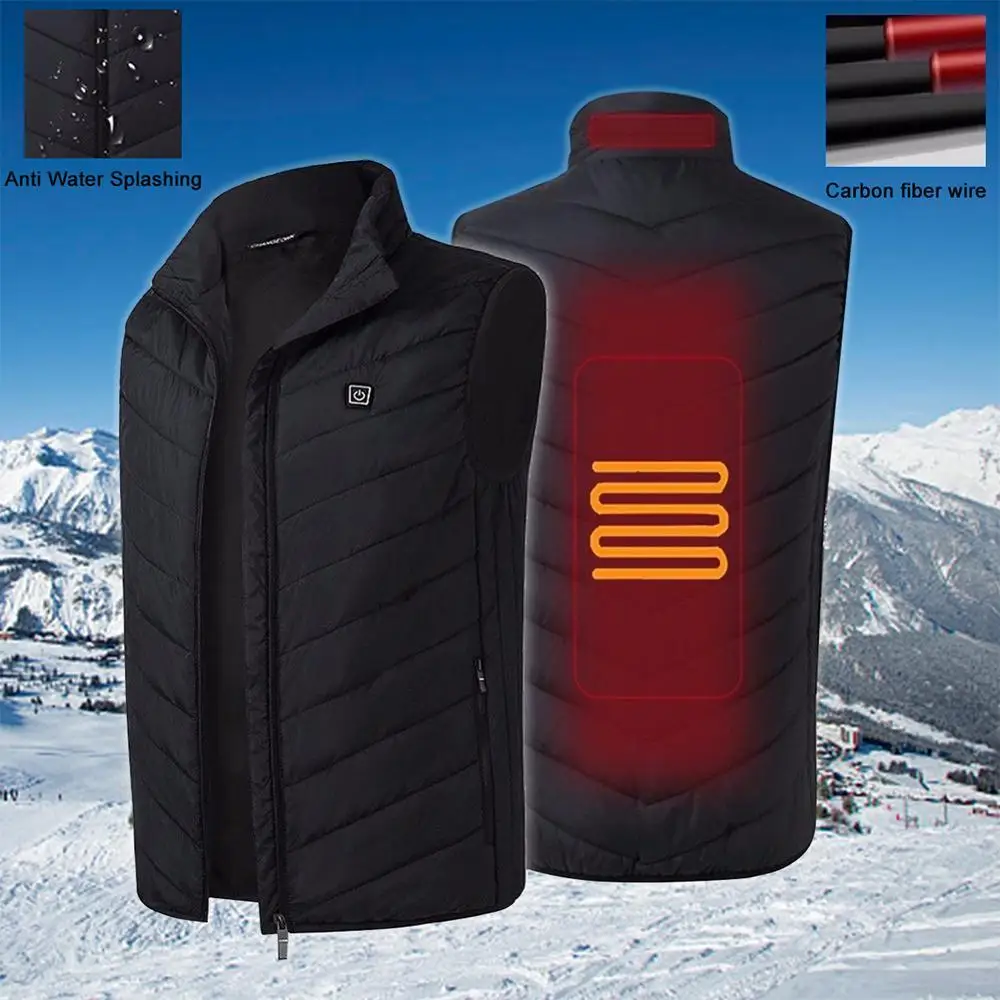 

Smart Electric Heating Vest Charging Bback Heated Jacket Men and Women Winter Outdoor Stand-Up Collar Cold Clothes