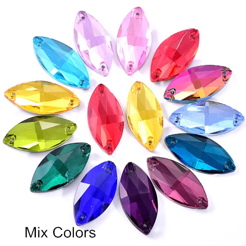 Mixed Colors Лучшие хрустальные стразы в виде конского глаза, много цветов, Стразы для шитья, свадебное платье B1073 - Цвет: Mixed Colors