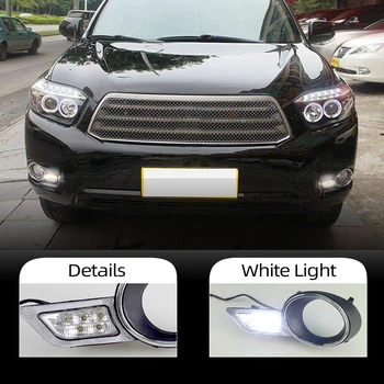 

Car Flashing 1 Set For Toyota Highlander 2009 2010 2011 LED DRL Daytime Running Lights Daylight Waterproof Fog Head Lamp white