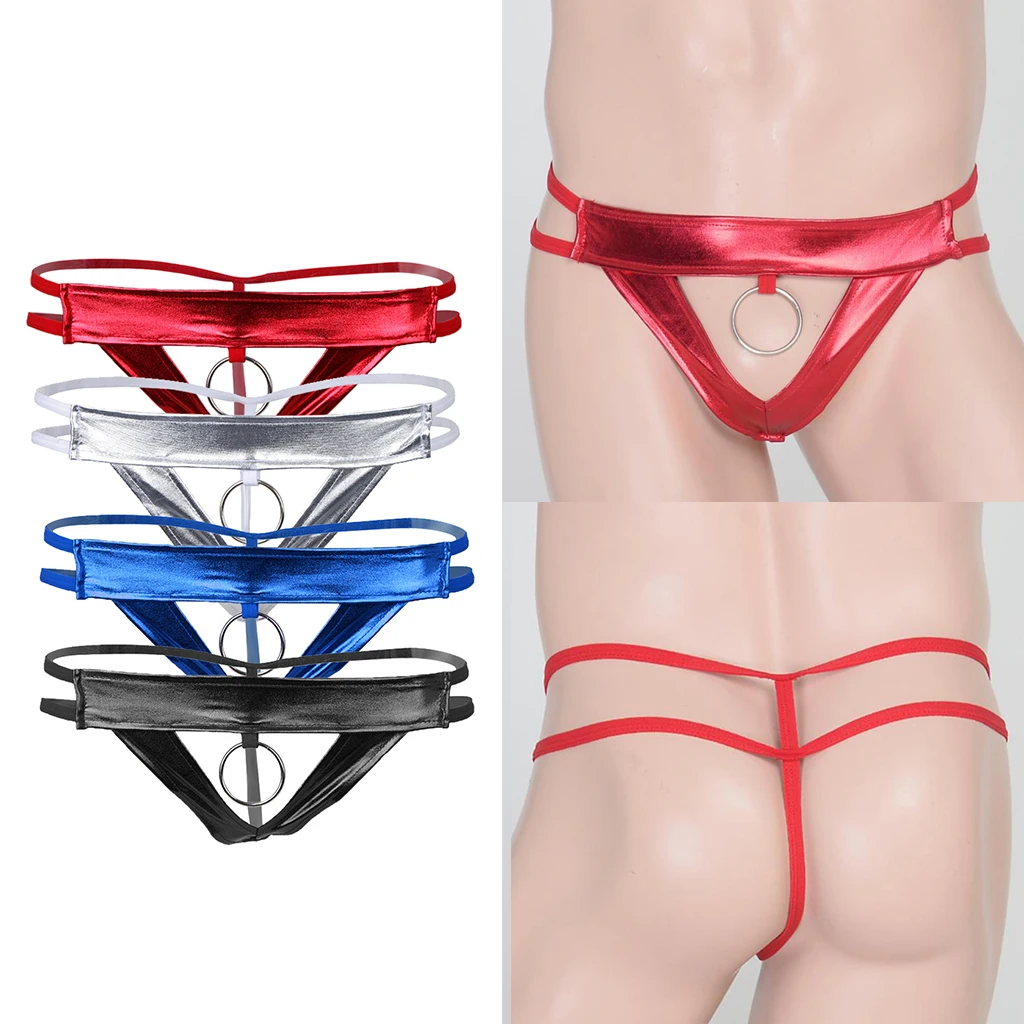 4 Colors Men's T-Back G-string Underwear Low-rise Man Bikini G-String Thong Erotic Lingerie Backless Breathable Underpants