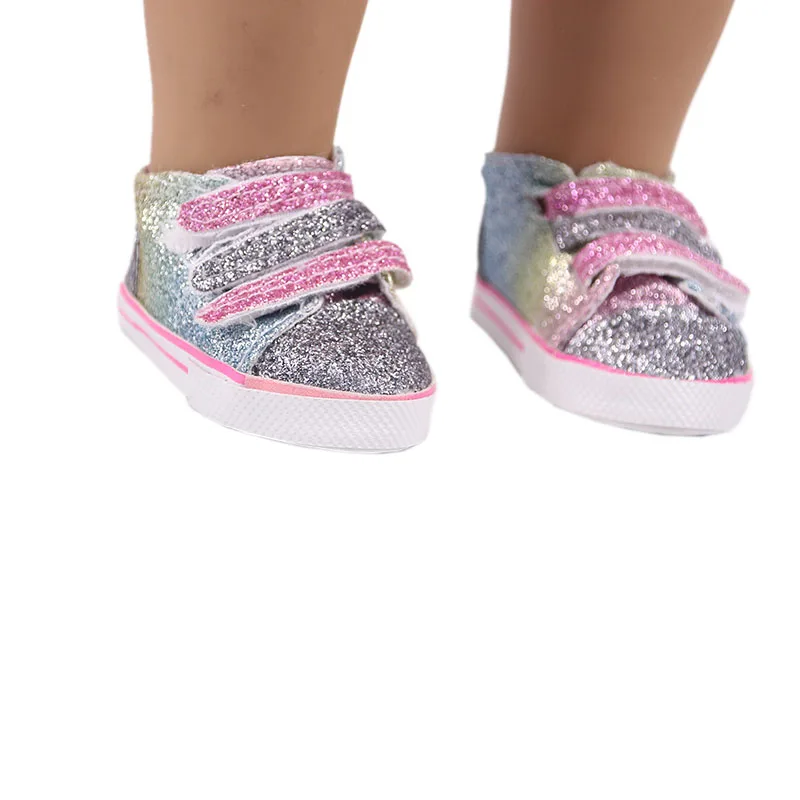 14 Stijlen 7 Cm Canvas Pop Schoenen Kleding Accessoires Voor 43 Cm Geboren Baby Kleding 18 Inch Amerikaanse Pop Meisje speelgoed Onze Generatie