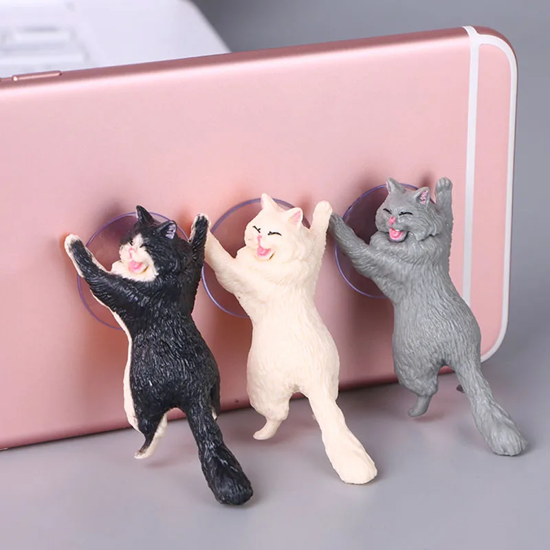 HOT 1 Pcs Cute Cat Phone Holder Universal Cellphone Tablet Stand Suction Cup Mobile Mounts LSF99 | Дом и сад