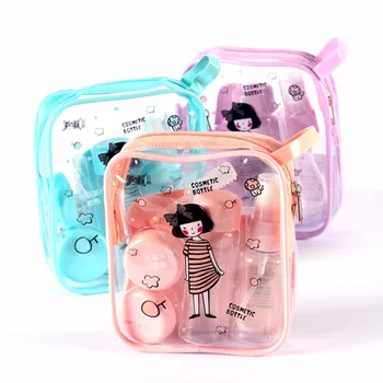 

8 Pcs/Set Mini Plastic Travel Transparent Bottle Eyeshadow Makeup Face Cream Jar Pot Bottle Empty Cosmetics Container Bottle