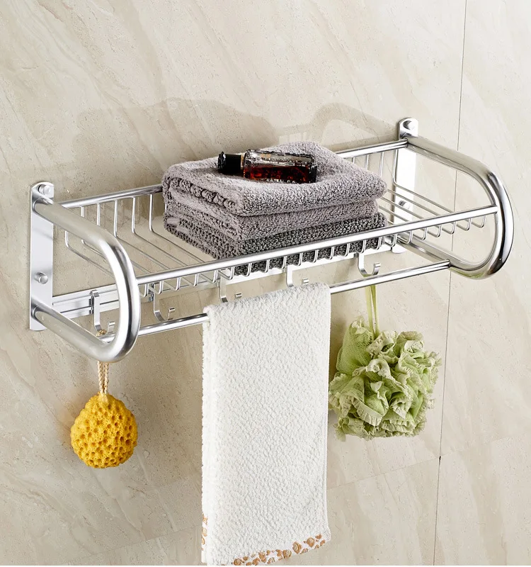 

Space Aluminum alloy Bath Towel Rack Bathroom Shelf Towel Bar