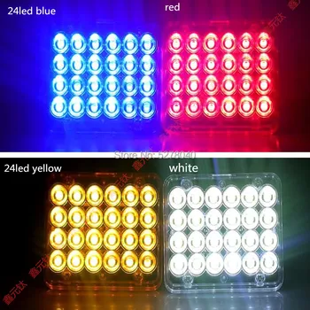 

Red blue white yellow warning lights 12-24V 220v 24led 42leds Ultra thin flash waterproof lamp Police car security booth warning