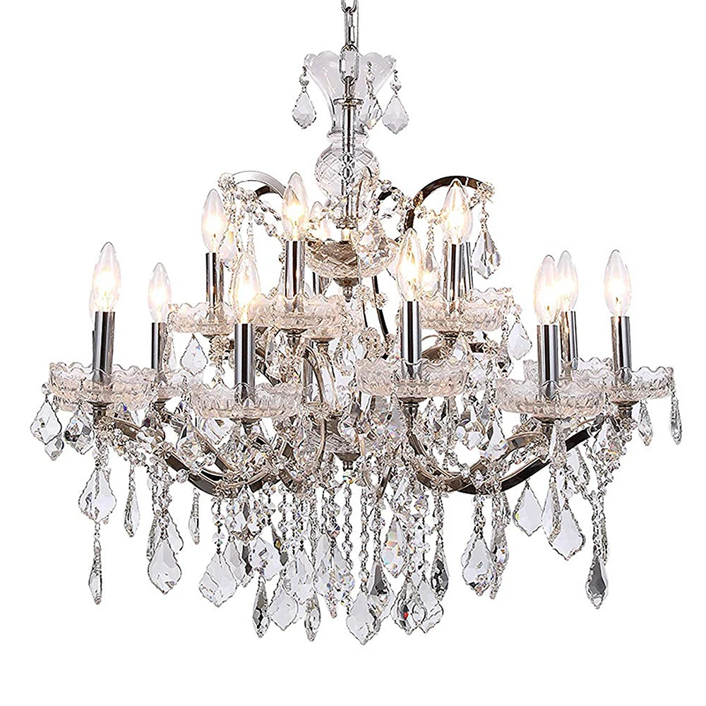 Традиционный 19th c. Rococo люстра светильник дымчатые с украшением в виде кристаллов