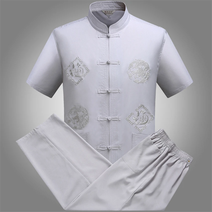 Men Tang Suit Traditional Chinese Clothing Jackey Chinese Shirt Style New Year Top Pant Hanfu Kung Fu Clothing Blouse Party