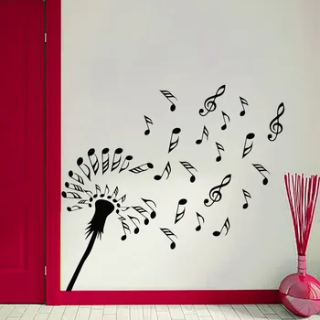 

Dandelion Flowers Blossom Wall Decals Creative Music Notes Wall Stickers Home Decor Art Vinyl Murals Decoration