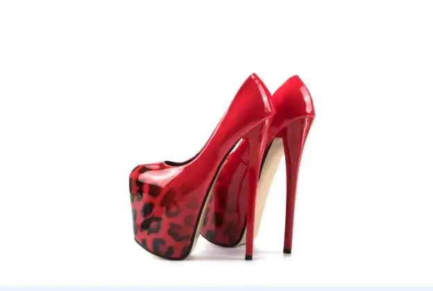 CDTS на платформе, на шпильке Фетиш SM 20 см ультра высокий тонкий каблук Женская обувь круглый носок Косплэй с леопардовым принтом; женские туфли-лодочки; большие, больших размеров: 34-48, 49, 50