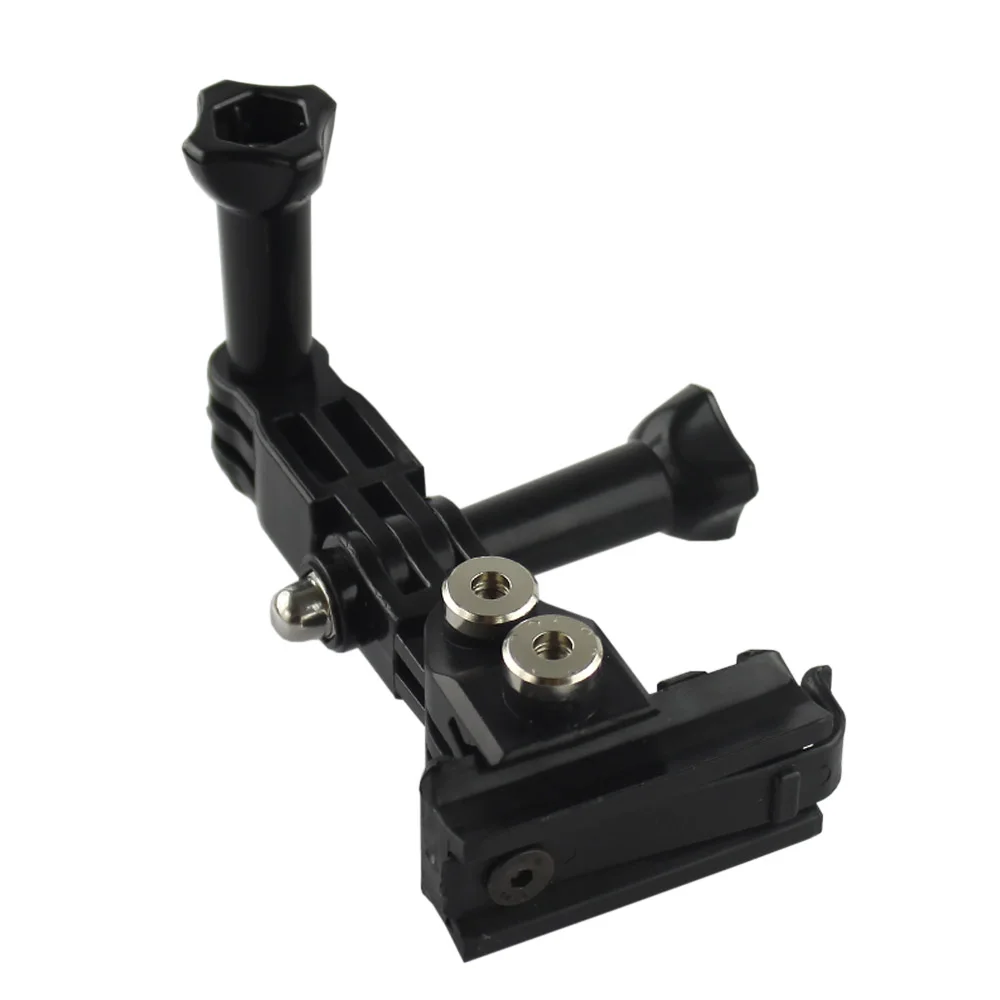 Fixation casque action cam GoPro avec monture rail helmet blanche, détail