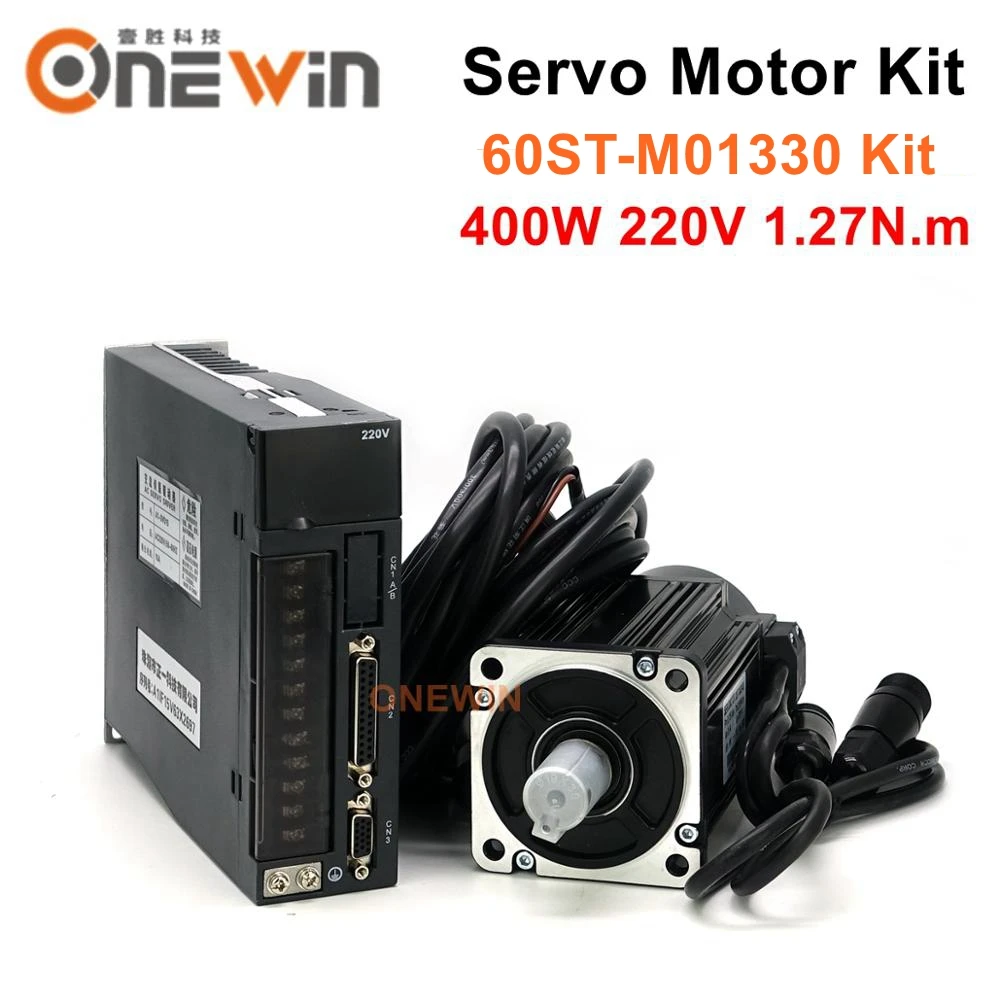 60ST M01330 400 Вт AC Серводвигатель Драйвер комплект диаметр 60 мм 220V 1.27NM 3000 об/мин A1